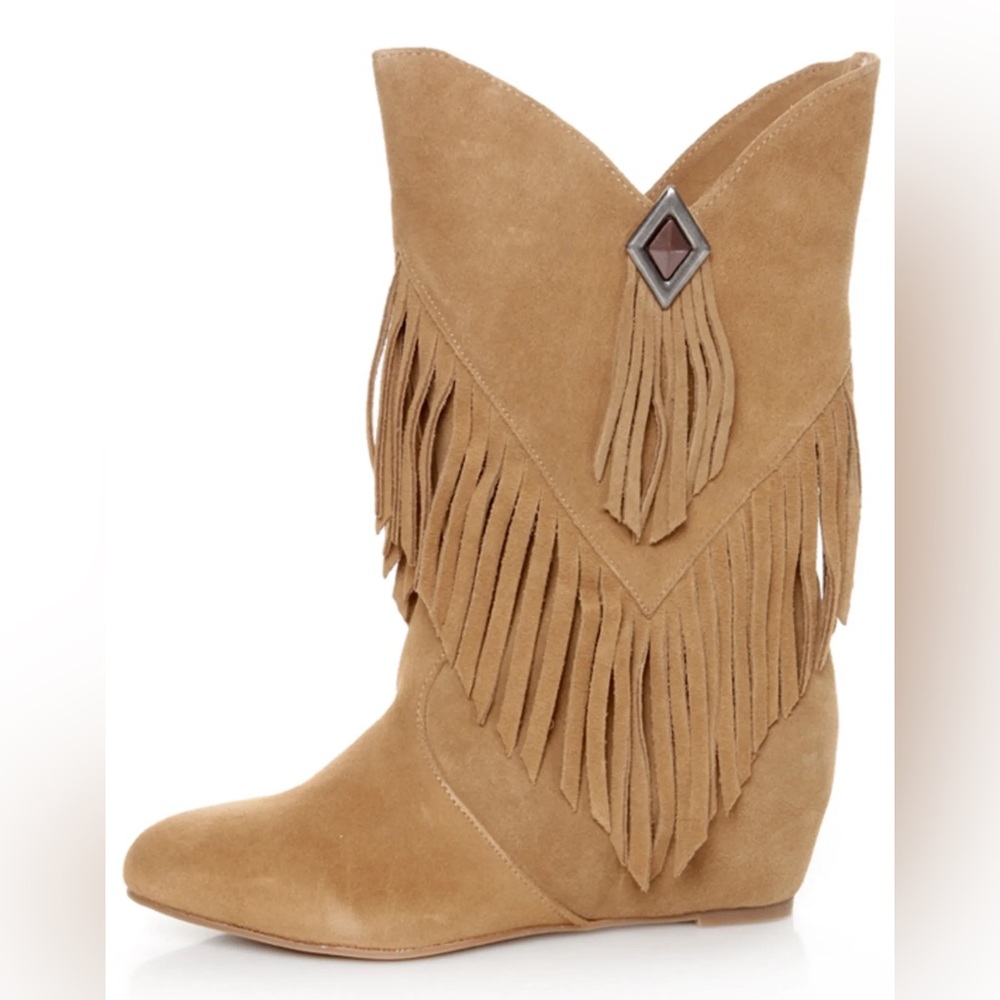 Obsession Rules Hopey Fringe Suede Boots